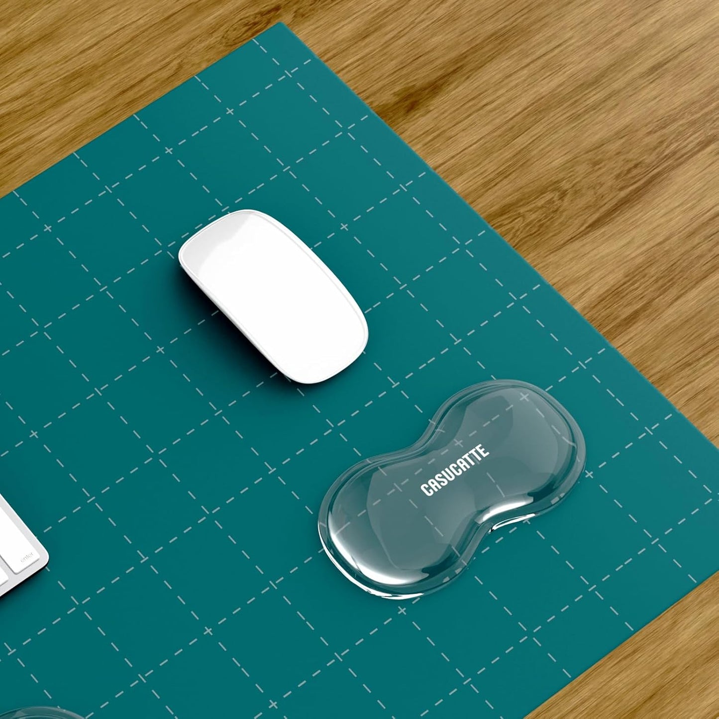Ergonomic Clear Gel Wrist Rest for Computer Keyboard - Non-Slip Crystal Gel Pad, Soft Comfortable Support, Washable, Office Gaming Wrist Pain Relief