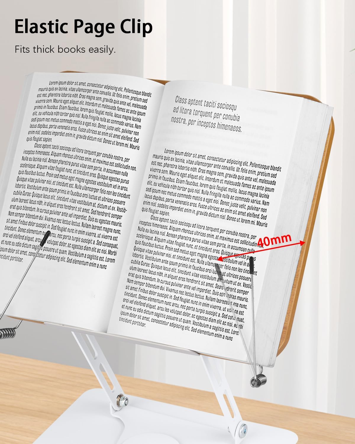 Honagu Book Stand for Reading, Adjustable Book Holder with 360 Degree Rotating Base & Page Clips, Hands Free Foldable Desktop Cookbook Stand for Sheet Music, Laptop, Recipe, Textbook (Acrylic)
