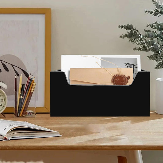 Mail Holder for Table, Acrylic Letter Holder Box for Desk or Wall Mount, Mail Organizer Countertop, Clear