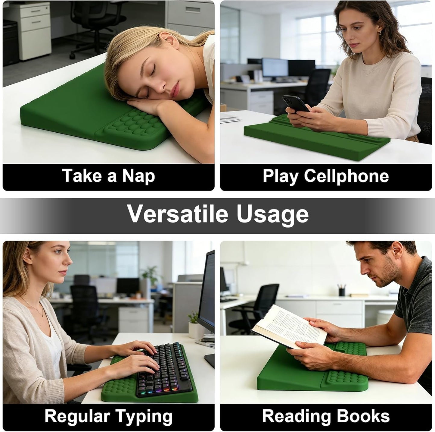 Keyboard Stand with Wrist Rest, Computer Keyboard Pad with Wrist Support, Ergonomic Keyboard Riser Holder Lift Tray, Soft Memory Foam Desk Wrist Pad for Office, Home, School - Black