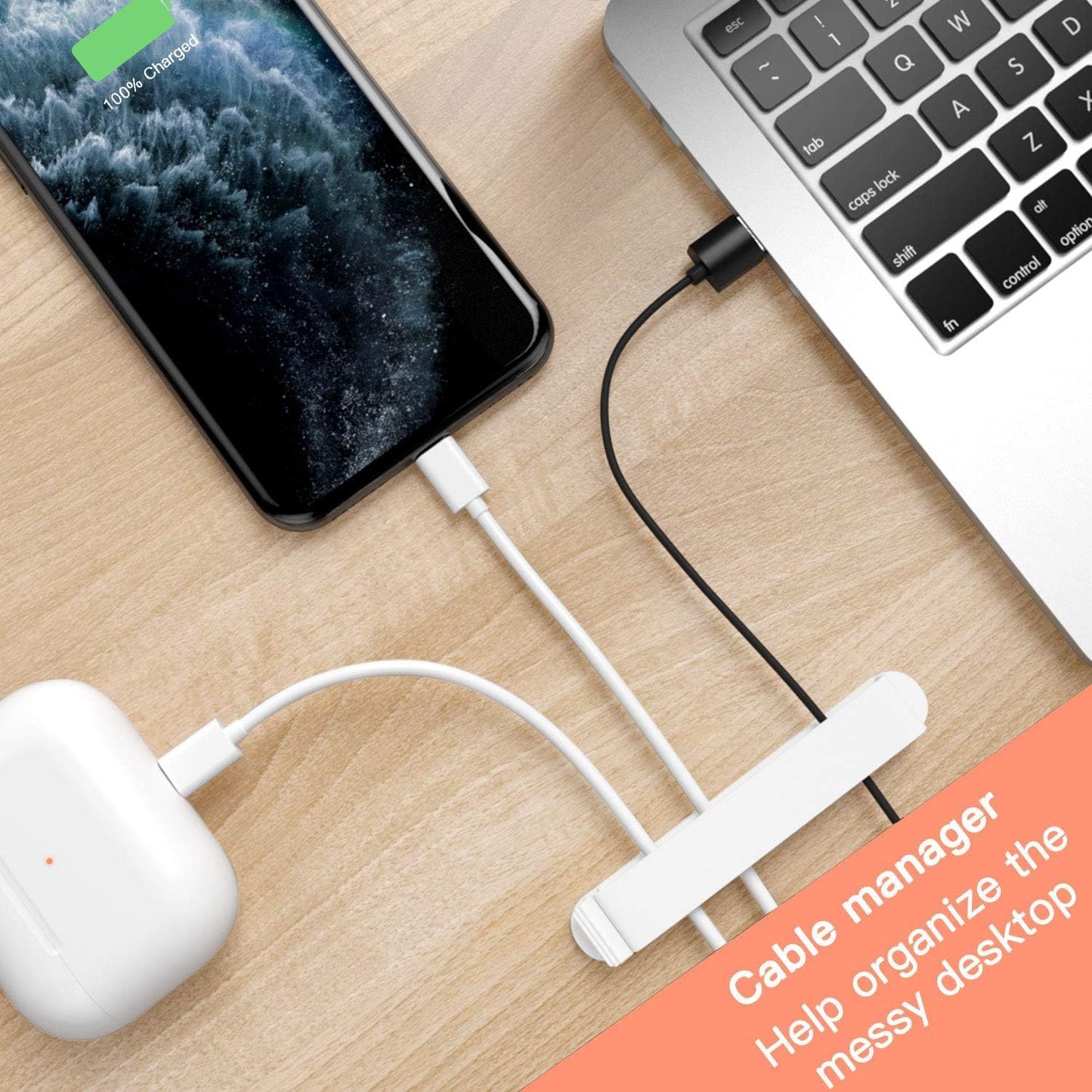 pzoz Cable Clips, 3 Pack Cord Organizer Charger Cable Management for Organizing Home Office Desk Phone Car Wire, Self Adhesive Cord Holders (Black)