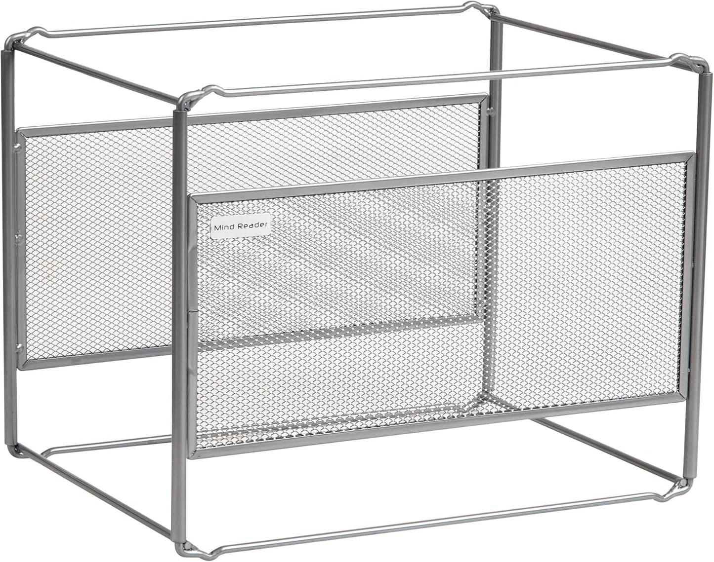 Mind Reader Hanging File Folder Organizer, Desktop Organizer, Storage, Office, Metal Mesh, Silver