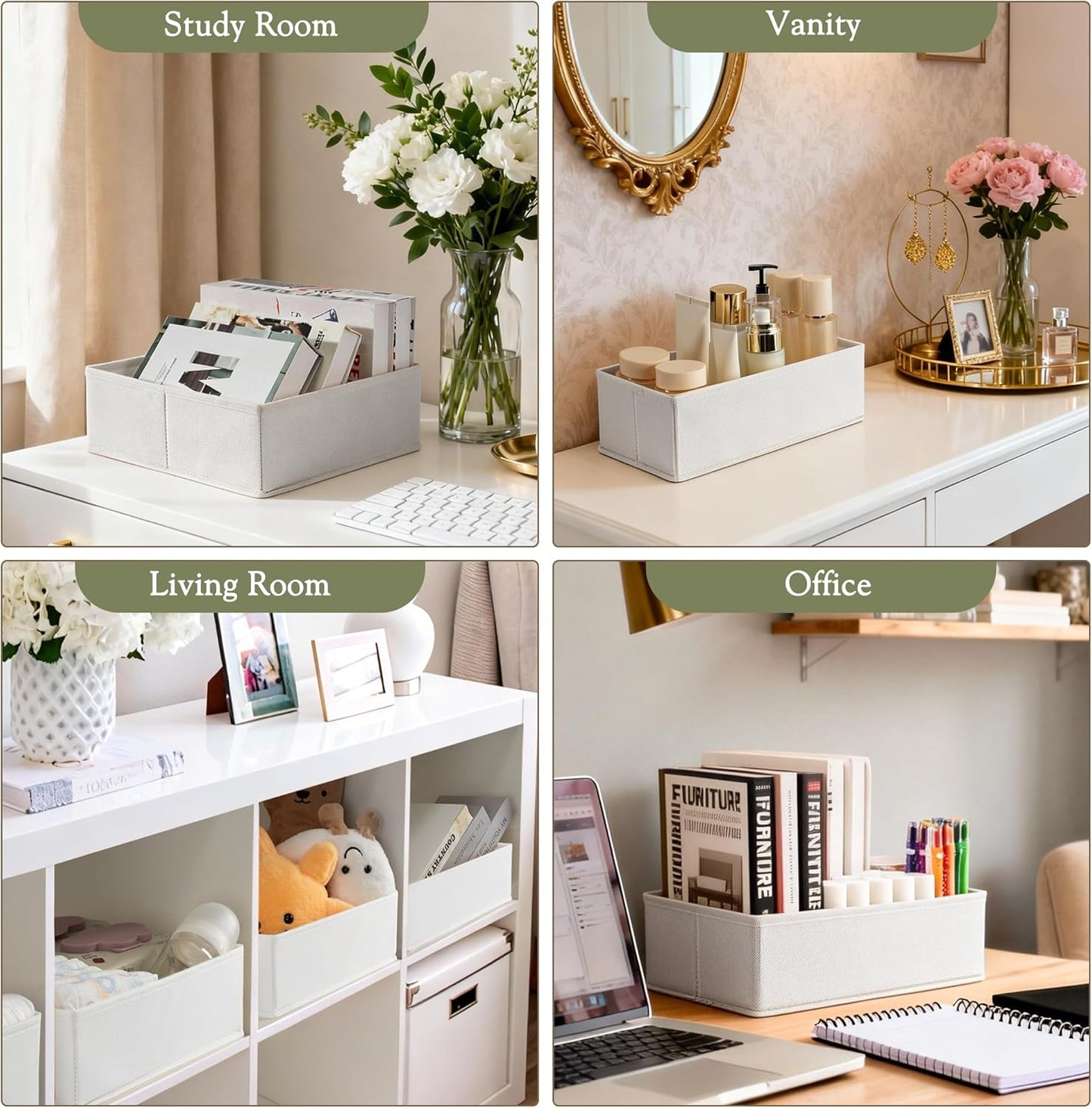 Criusia Drawer Organizer 18-Piece Set, Dresser Organizer for Baby Clothes, Foldable Closet Storage & Drawer Dividers for Underwear, Socks, Nursery (Beige)