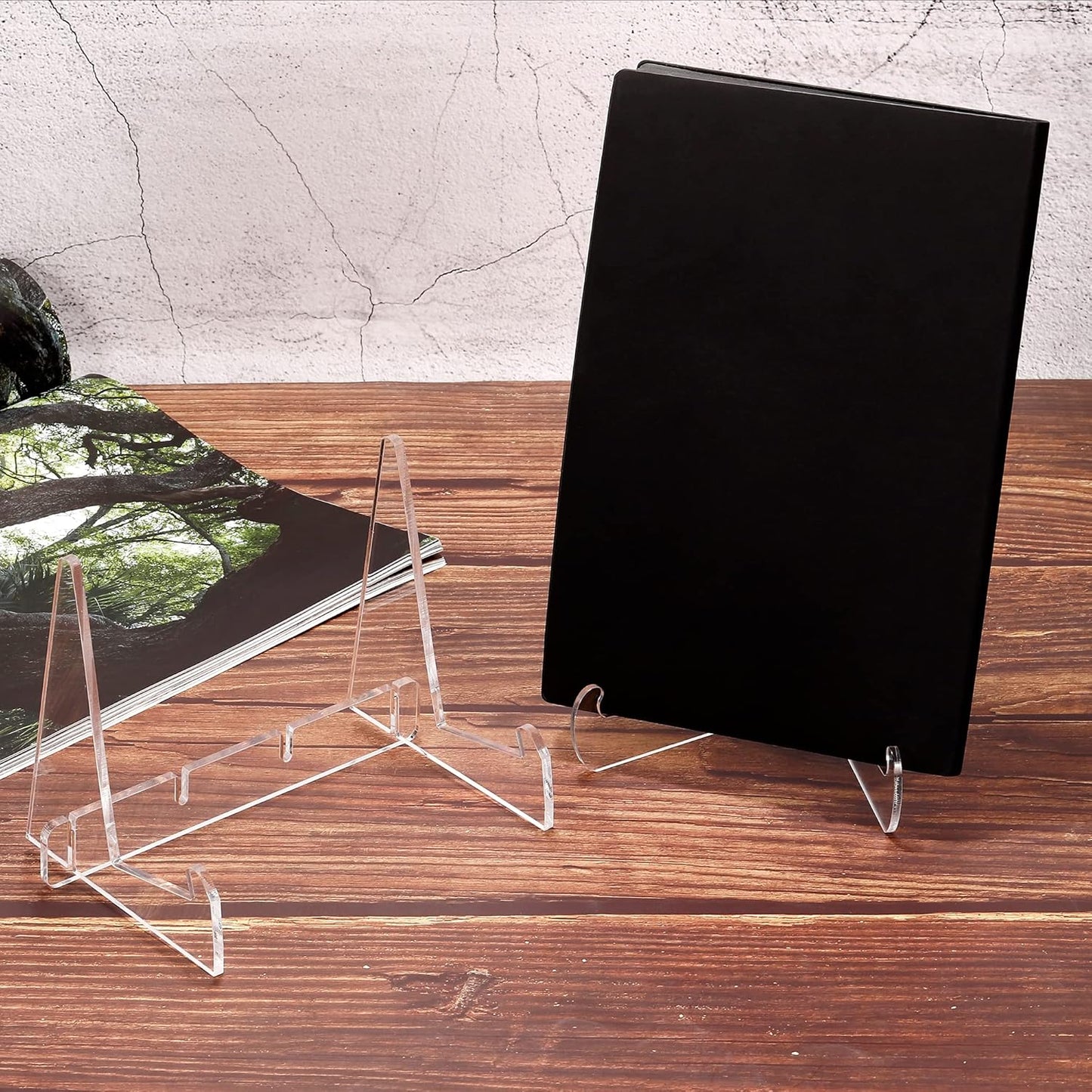 114mm Height Book Stand, Acrylic Detachable Desktop Book Display Holder for Reading, Clear