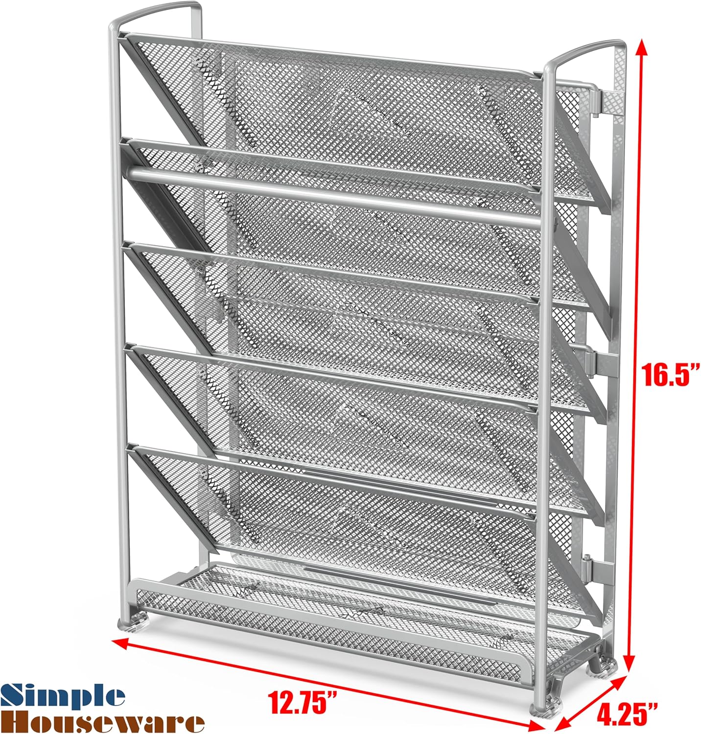 Simple Houseware 6-Tier Wall Mount Document Letter Tray Organizer, Black