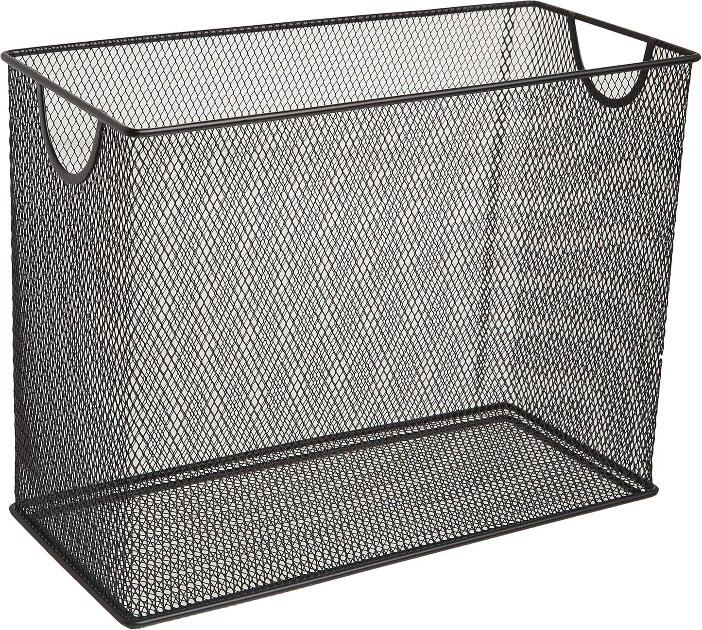 U Brands Desktop Hanging File Organizer, Black Mesh Metal, Letter Size, Steel Wire Document & Folder Organizer for Office Desk, Home, Classroom