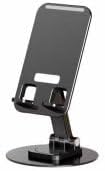 Cell Phone Stand，Angle Height Adjustable Cell Phone Holder with 360° Rotation, Foldable Portable Stand for Desk, Compatible with iPhone 17 Pro Max Air, iPad Pro/Air/Mini, Black