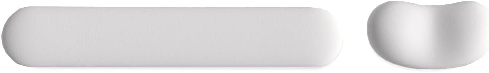 Ergonomic Wrist Rest Set for Keyboard and Mouse | Cooling Gel & Slow-Rebound Memory Foam Palm Support Pad | Luxe Leather, Minimalist, Non-Slip PU Base for Office, Laptop & Gaming (03White)