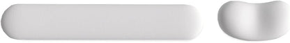 Ergonomic Wrist Rest Set for Keyboard and Mouse | Cooling Gel & Slow-Rebound Memory Foam Palm Support Pad | Luxe Leather, Minimalist, Non-Slip PU Base for Office, Laptop & Gaming (03White)