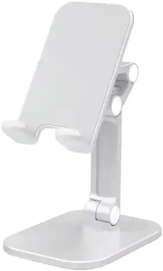 Adjustable Cell Phone Desk Stand: Foldable and Height-Angled Holder for 4-11 Inch Smartphones, iPhones, iPads, and Tablets…(Black)