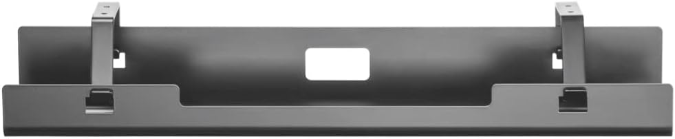 POUT Universal Wide Under Desk Cable Management Tray Organizer - 23.6 x 5.3 inch – for Wire/Cable Management - Hanging Easily Removable Rack with Cable Management Holes – Sturdy Stylish Black Steel
