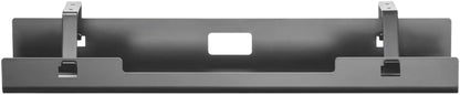 POUT Universal Wide Under Desk Cable Management Tray Organizer - 23.6 x 5.3 inch – for Wire/Cable Management - Hanging Easily Removable Rack with Cable Management Holes – Sturdy Stylish Black Steel