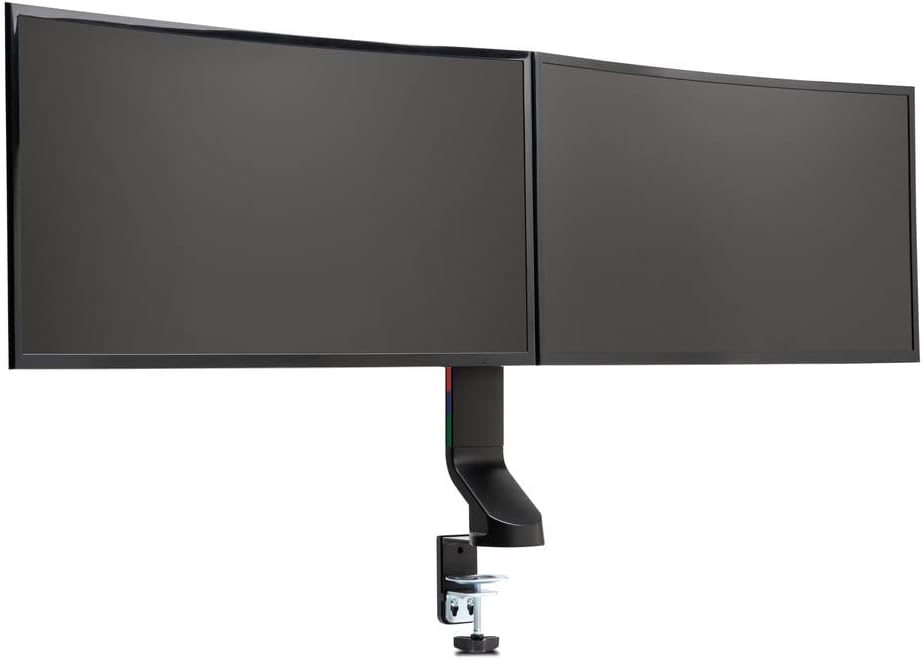 Kensington Single Monitor Desk Mount, C-clamp Vesa Stand Fits up to 32 inch Ultrawide Samsung LG , Low Profile Vertical Mount, Height Adjustable Free Standing Arm,K55512WW Black