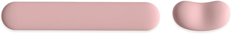 Ergonomic Wrist Rest Set for Keyboard and Mouse | Cooling Gel & Slow-Rebound Memory Foam Palm Support Pad | Luxe Leather, Minimalist, Non-Slip PU Base for Office, Laptop & Gaming (03White)