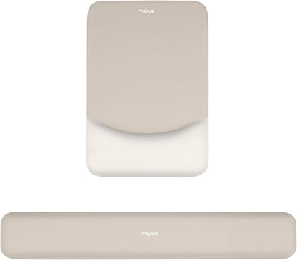 MOSISO Wrist Rest Support for Mouse Pad&Keyboard Set, Rectangular Ergonomic Mousepad Non-Slip Base Home/Office Pain Relief&Easy Typing Pad with Neoprene Cloth&Raised Silicone Lining, Green