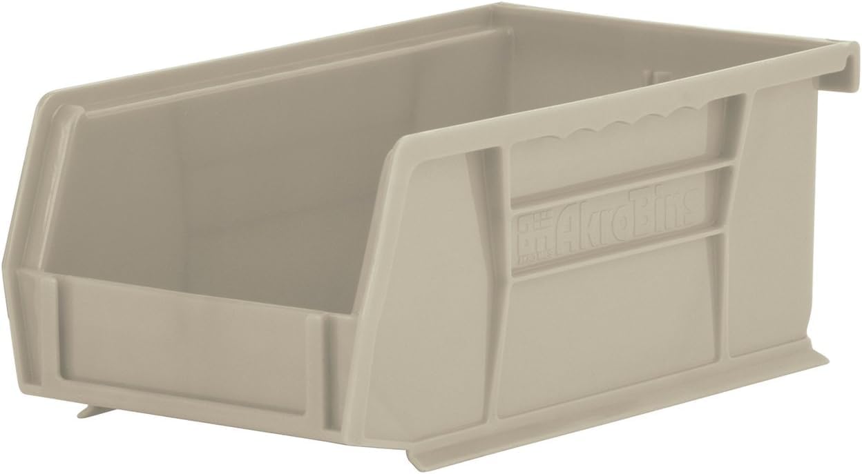 Akro-Mils 30220 AkroBins Plastic Storage Bins, Space-Saving Stackable Bins for Garage, Pantry, Craft Organization, 7" x 4" x 3", Yellow, 24-Pack