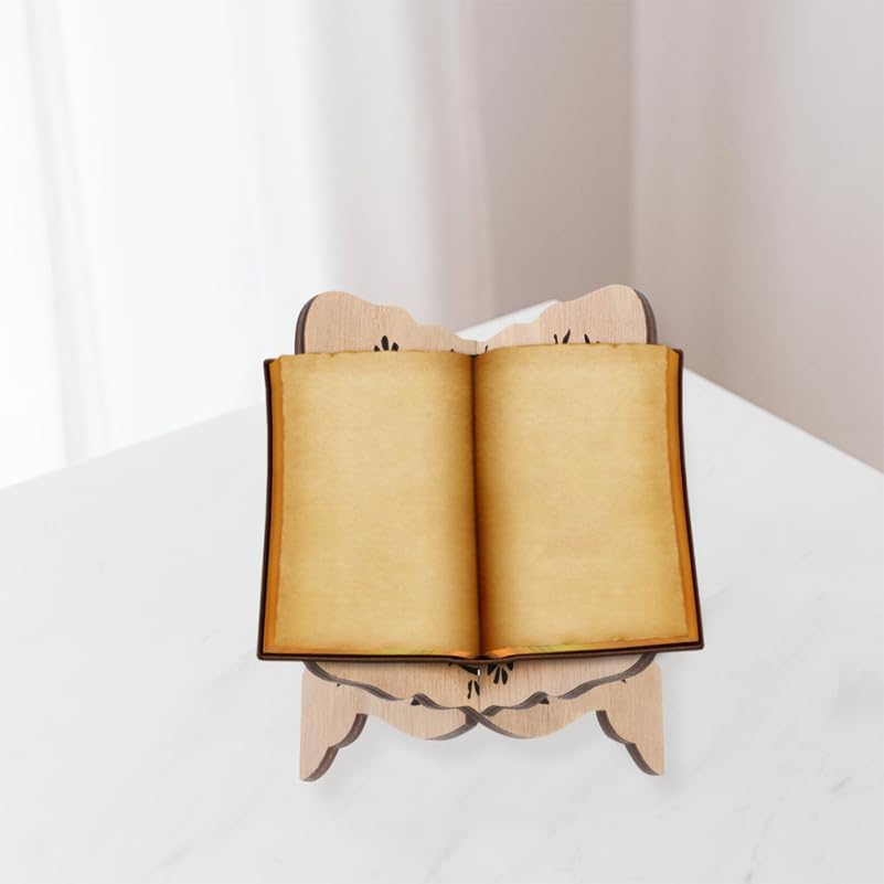 2Pcs Quran Holder Book Stand Wooden Carved Prayer Book Display Holder for Bible Magazine Cookbook