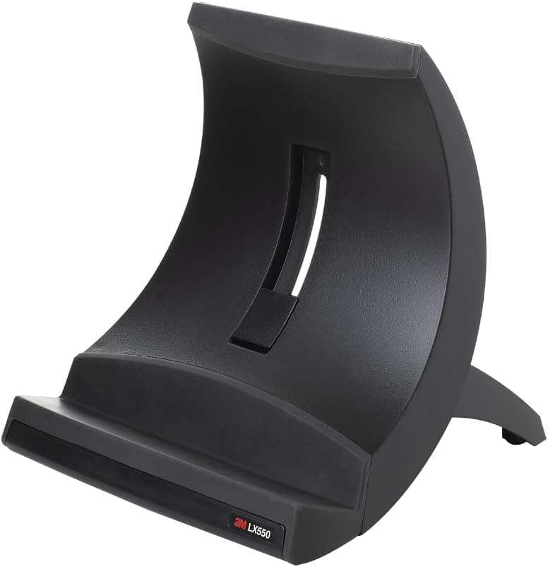 3M Vertical Notebook Computer Riser With Cable Management, 9" X 12" X 6.5" To 9.5", Black/charcoal Gray, Supports 20 Lbs