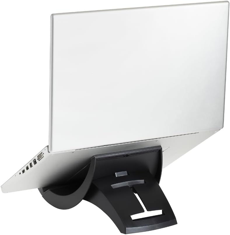 3M Vertical Notebook Computer Riser With Cable Management, 9" X 12" X 6.5" To 9.5", Black/charcoal Gray, Supports 20 Lbs
