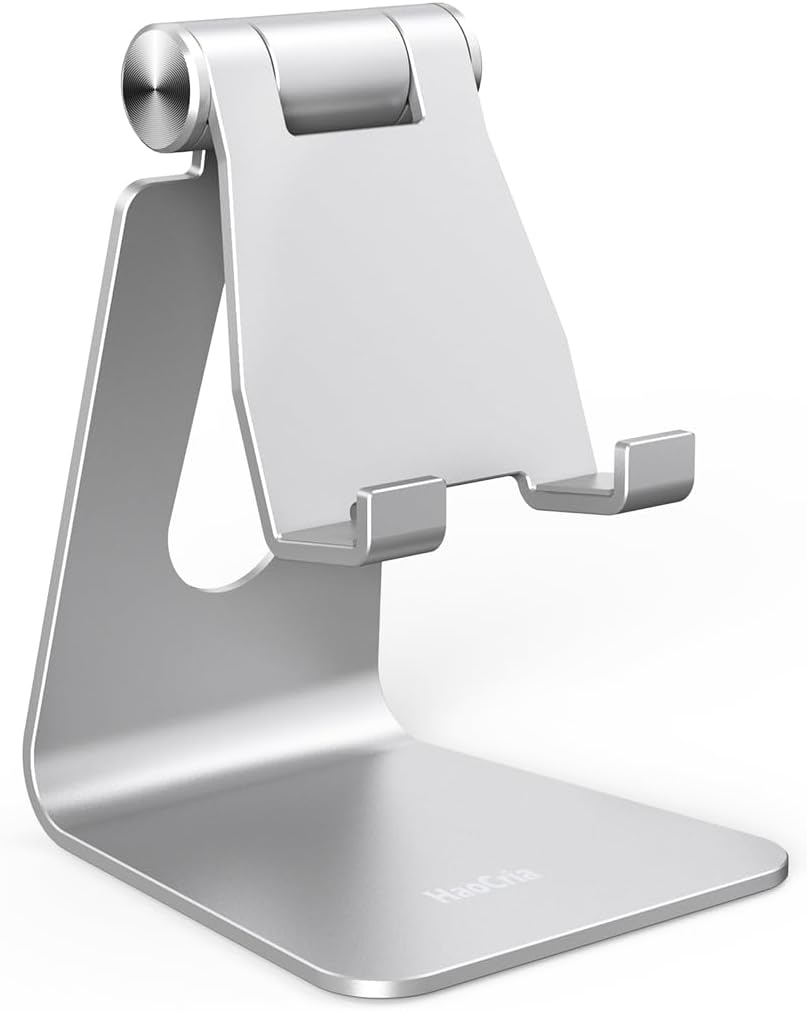 Cell Phone Stand for Desk- Adjustable Phone Stand Holder, Cradle, Dock, Desktop Stand for iPhone 17 16, 15, 14, Plus, Pro, Pro Max, 13 12 X XS,4-8" Phones, Office Accessories (Rose Gold)