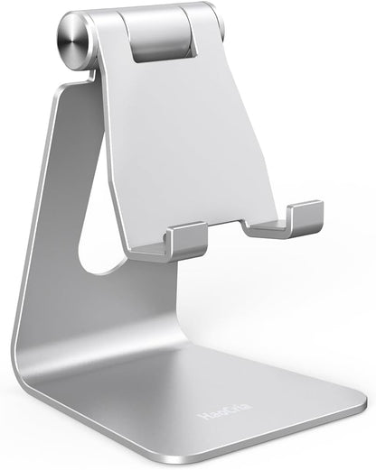 Cell Phone Stand for Desk- Adjustable Phone Stand Holder, Cradle, Dock, Desktop Stand for iPhone 17 16, 15, 14, Plus, Pro, Pro Max, 13 12 X XS,4-8" Phones, Office Accessories (Rose Gold)