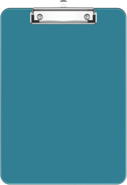 Rimilak 8.5 x 11 Plastic Clipboards Set of 2, Low Profile Metal Clip, Translucent Board, 12.5 x 9 in Letter Size, Office Supply, Back to School, Purple