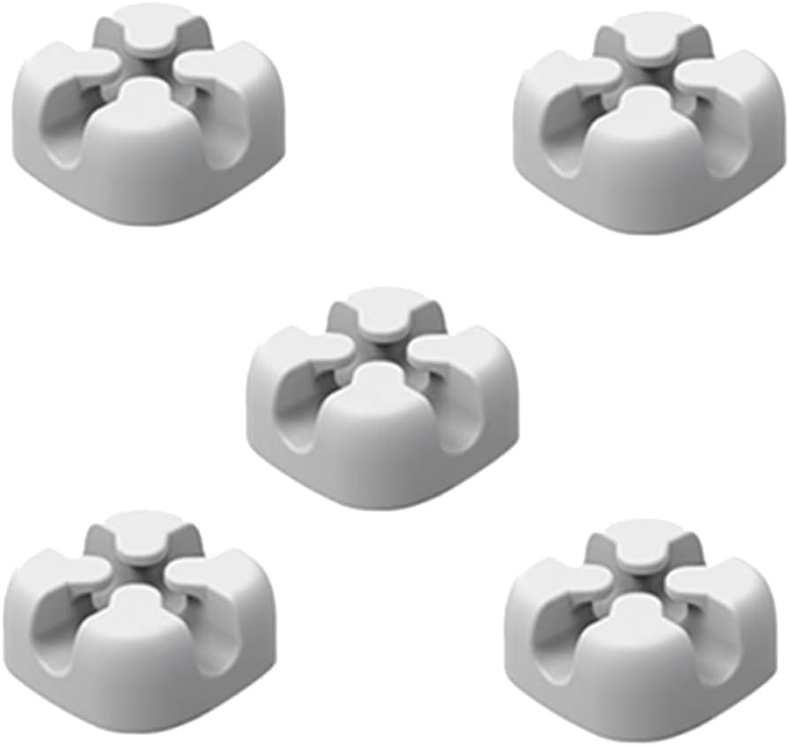Homoyoyo 5pcs Silicone Cable Holder Clips Desktop Wire Organizer for Usb Charging Cables and Earphones Compact Grey Design