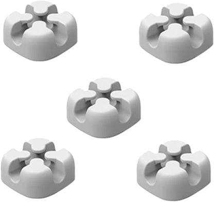Homoyoyo 5pcs Silicone Cable Holder Clips Desktop Wire Organizer for Usb Charging Cables and Earphones Compact Grey Design