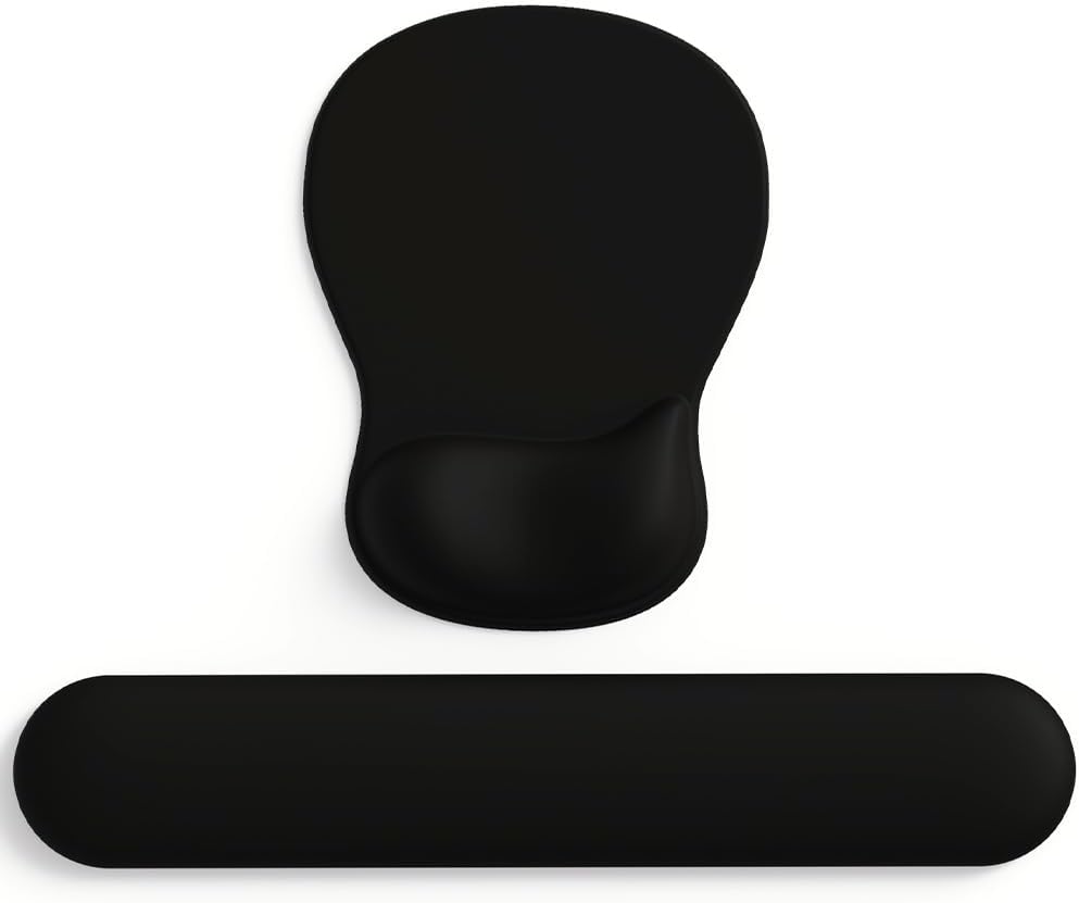 ErgoComfort Gel Wrist Rest Mouse Pad-Ergonomic Office Mousepad with Wrist Support-Non-Slip, Design Desk Accessories Mat for Home&Game Decor (09MochaSand Set)