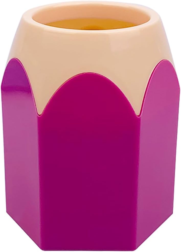 Newkita Pencil Shaped Desktop Pen Holder, Multifunctional Cute Storage Stationery Pen Stand, Aesthetic Desk Organizer for School (Purple)
