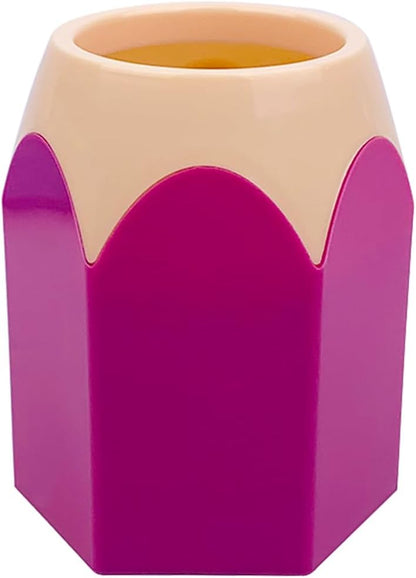 Newkita Pencil Shaped Desktop Pen Holder, Multifunctional Cute Storage Stationery Pen Stand, Aesthetic Desk Organizer for School (Purple)