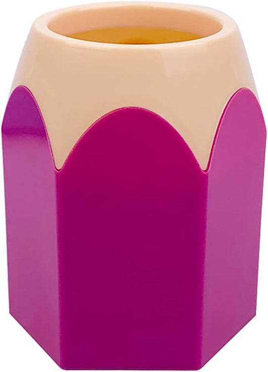 Newkita Pencil Shaped Desktop Pen Holder, Multifunctional Cute Storage Stationery Pen Stand, Aesthetic Desk Organizer for School (Purple)