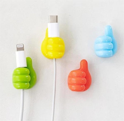 Silicone Thumb Wall Hooks, Fun Cord Holders, Cord Organizer for Desk Wall Car Nightstand, Wire Holders, Phone USB Charger Cable Management, Key Hanger, 8Pcs Cable Clips