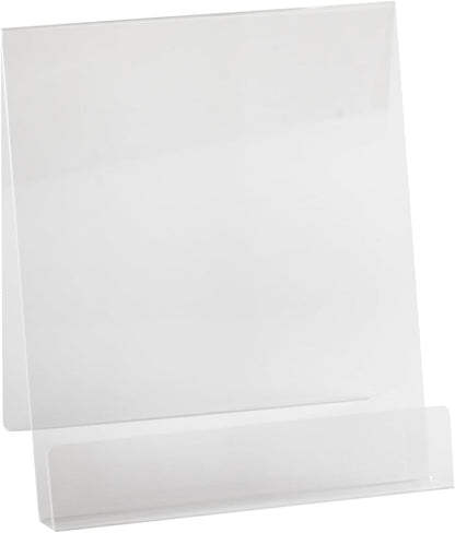 Dazzling Displays Book Easel 8.5 by 11 Slant Back with Lip Paper Stand, Clear Tablet Holder, Thick Acrylic Stand Open Ended Portrait Sized Literature Display for Home, Office, Business, School (1)