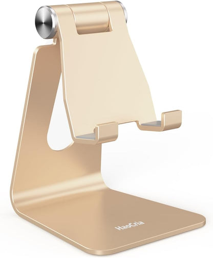Cell Phone Stand for Desk- Adjustable Phone Stand Holder, Cradle, Dock, Desktop Stand for iPhone 17 16, 15, 14, Plus, Pro, Pro Max, 13 12 X XS,4-8" Phones, Office Accessories (Rose Gold)