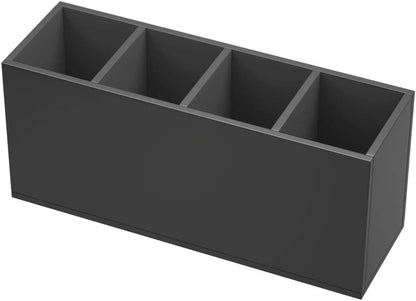 NIUBEE Acrylic Pen Holder 4 Compartments, Clear Pencil Organizer Cup for Countertop Desk Accessory Storage