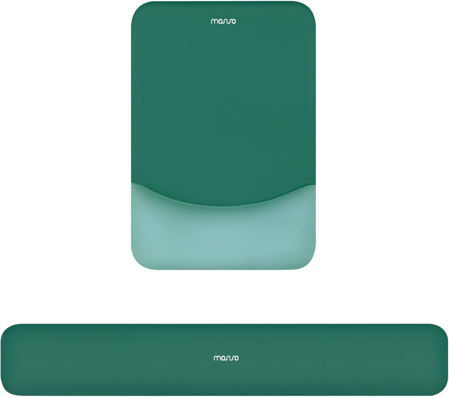 MOSISO Wrist Rest Support for Mouse Pad&Keyboard Set, Rectangular Ergonomic Mousepad Non-Slip Base Home/Office Pain Relief&Easy Typing Pad with Neoprene Cloth&Raised Silicone Lining, Green