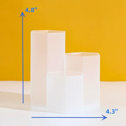 Pencil Organizer Pen Holder for Desk Pens Cup Small Desk Organizer Cute Pen Holder for Office,School and Home (White, 3)