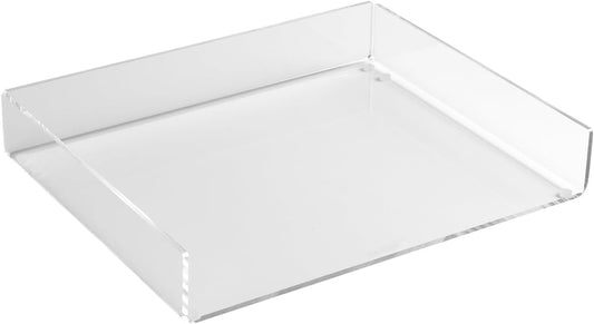 russell+hazel Fine Line Acrylic Inbox, 12.4" x 10" x 2" – Clear Acrylic Paper Tray for Home, Office, or Multi-Purpose Storage