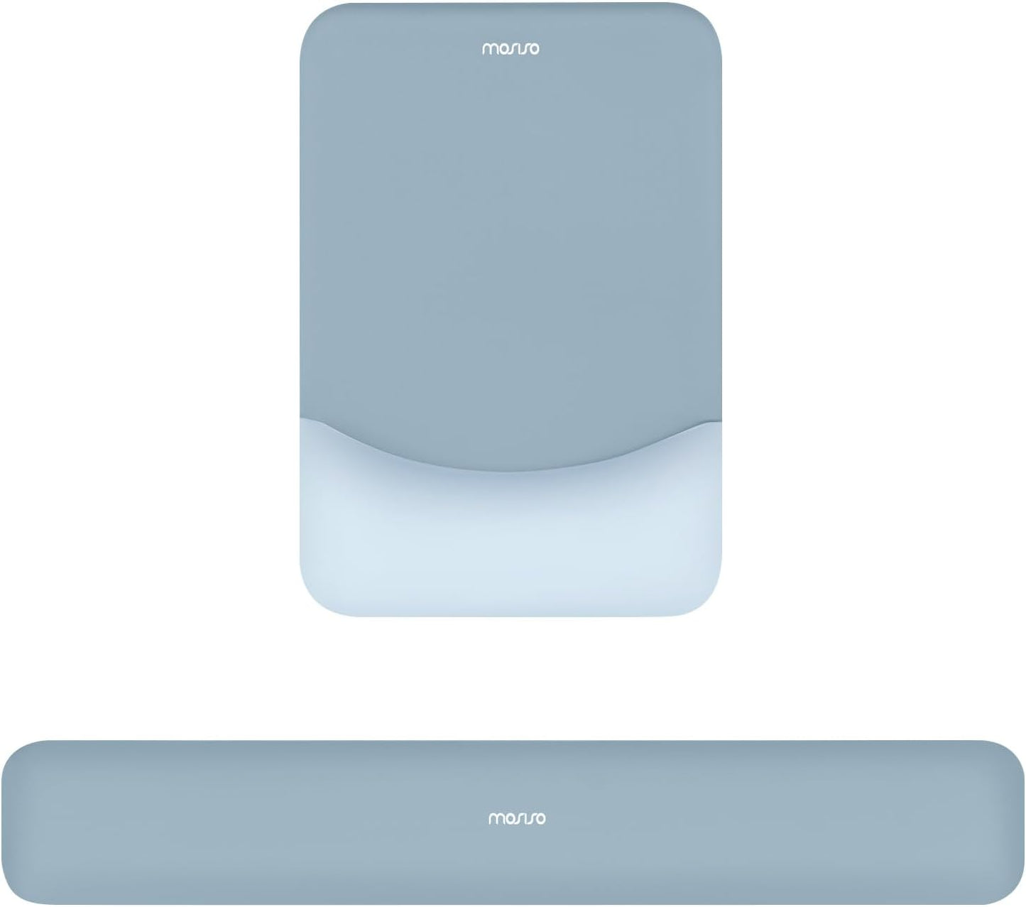 MOSISO Wrist Rest Support for Mouse Pad&Keyboard Set, Rectangular Ergonomic Mousepad Non-Slip Base Home/Office Pain Relief&Easy Typing Pad with Neoprene Cloth&Raised Silicone Lining, Green