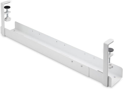 StarTech.com Under Desk Cable Management Tray - Office/Standing Desk Cable Tray Organizer - Desk/Table Mount Holder for Cords/Wire/Power Strip - Computer Cable Manager - 23-1/2"L x 4-1/2"D (UDCMTRAY)