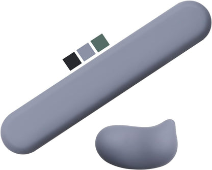 Wrist Rest for Keyboard and Mouse Pad, Ergonomic Memory Foam Keyboard Wrist Rest Set, Luxe Leather, Non-Slip Desk Accessories for Office and Home (Green)