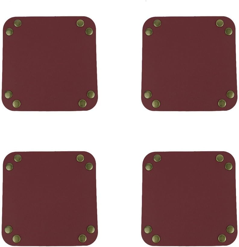 DoMii PU Leather Tray Valet Tray,Catchall Tray for Keys/Watch/Wallet/Jewelry,Desk Organizer for Entryway Table Bedside Nightstand 3Sizes Wine Red