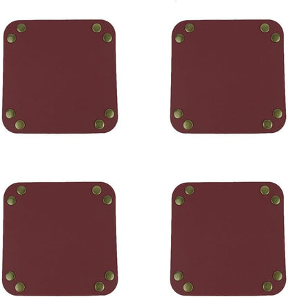 DoMii PU Leather Tray Valet Tray,Catchall Tray for Keys/Watch/Wallet/Jewelry,Desk Organizer for Entryway Table Bedside Nightstand 3Sizes Wine Red