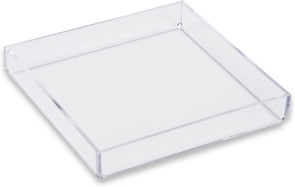 Clear Acrylic Organizer Tray, 12 x 12 Low-Profile Display & Vanity Tray – BPA-Free, Bathroom, Desk, Decor & Serving (Dry Use Only) - Made in USA