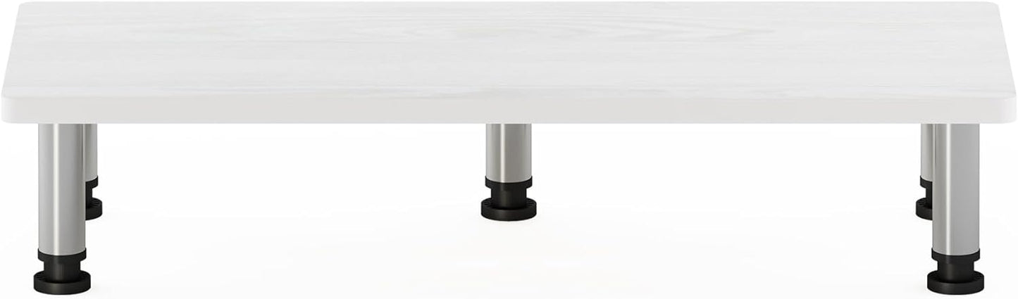 Furinno Turn-N-Tube Corner Monitor Riser Stand with Stainless Steel Tubes, Americano
