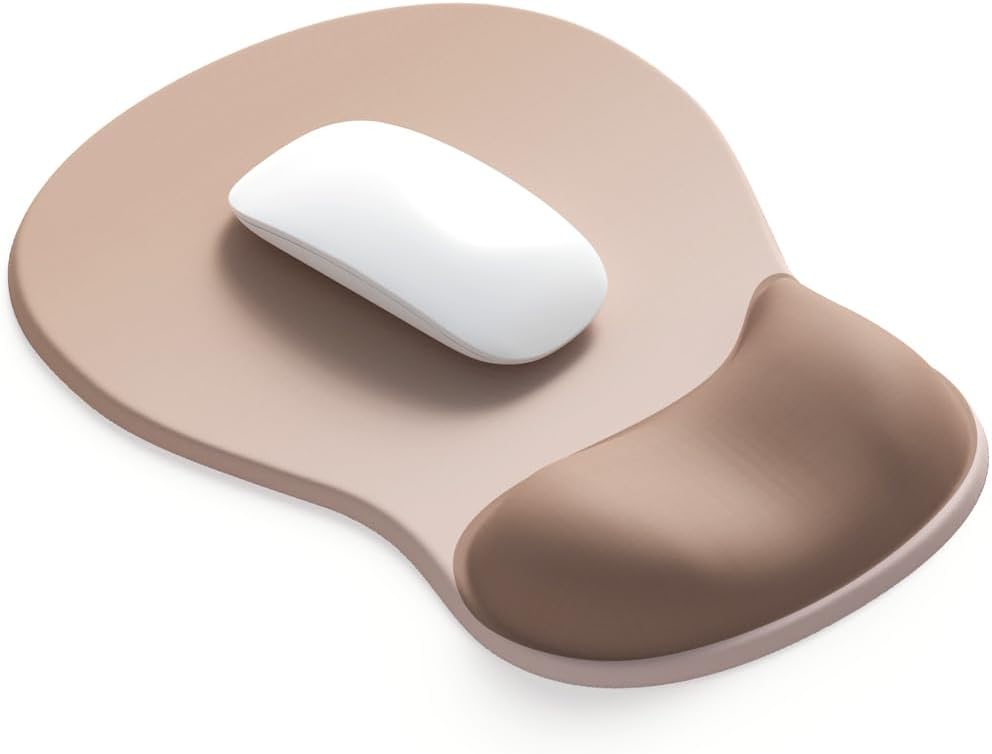 ErgoComfort Gel Wrist Rest Mouse Pad-Ergonomic Office Mousepad with Wrist Support-Non-Slip, Design Desk Accessories Mat for Home&Game Decor (09MochaSand Set)