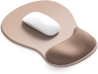 ErgoComfort Gel Wrist Rest Mouse Pad-Ergonomic Office Mousepad with Wrist Support-Non-Slip, Design Desk Accessories Mat for Home&Game Decor (09MochaSand Set)