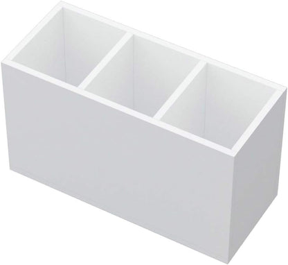 NIUBEE Acrylic Pen Holder 4 Compartments, Clear Pencil Organizer Cup for Countertop Desk Accessory Storage