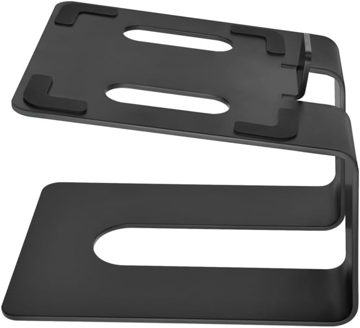 Monoprice Tilted Metal Desktop Bookshelf Speaker Stands Risers Pair with Vibration Absorption Pads, Supports up to 33lbs with 10° of Tilt, Perfect for Most Fit Bookshelf Speakers and Studio Monitors